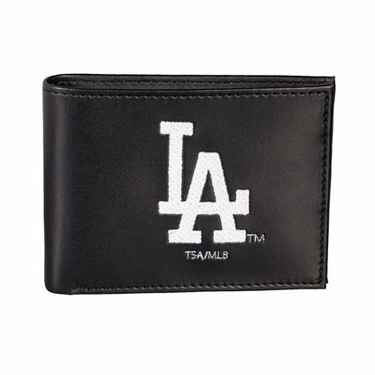 Team Sports America Essential - Los Angeles Dodgers Black Bi-Fold Embroidered Wallet w/ RFID Blocking