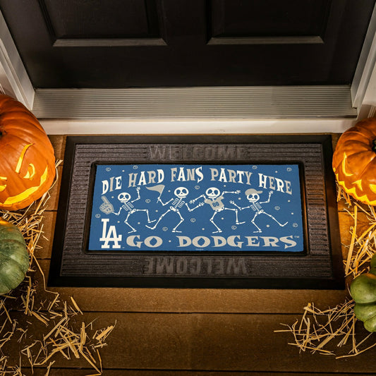 Team Sports America Trending - Los Angeles Dodgers Flocked Coir Halloween Sassafras Switch Mat, 22"x1