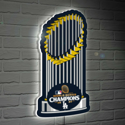 Team Sports America Everyday - Los Angeles Dodgers LED Wall Decor, Edgelite, WS24 Champions, Trophy S