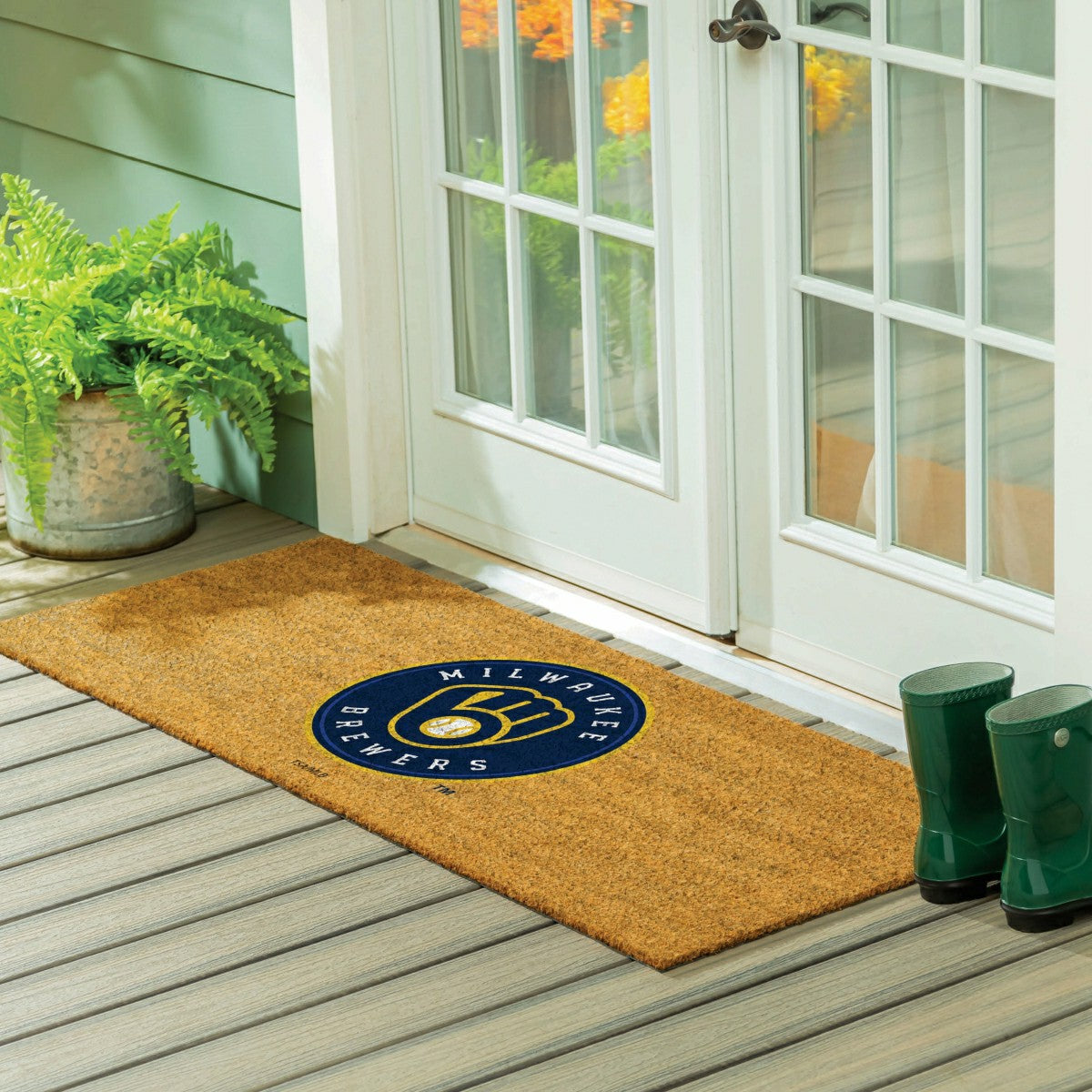 Team Sports America Essential - Milwaukee Brewers Extra Large Full Color Coir Mat, 60"x24"