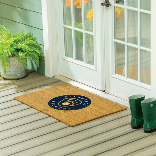 Team Sports America Trending - Milwaukee Brewers Large Full Color Coir Mat, 36"x24"