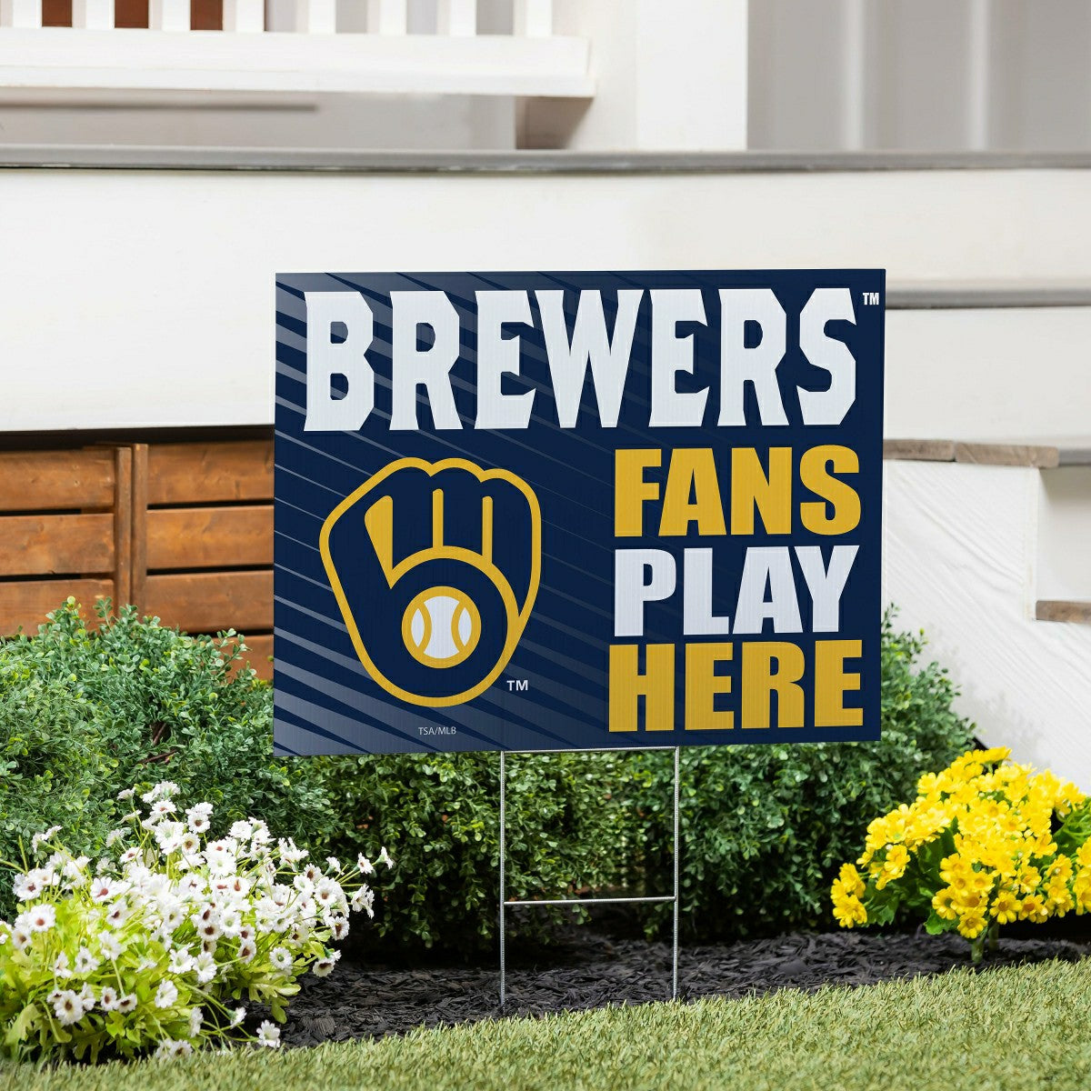Team Sports America Everyday - Milwaukee Brewers Coroplast Yard Sign "Fans Play Here"