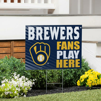 Team Sports America Everyday - Milwaukee Brewers Coroplast Yard Sign "Fans Play Here"