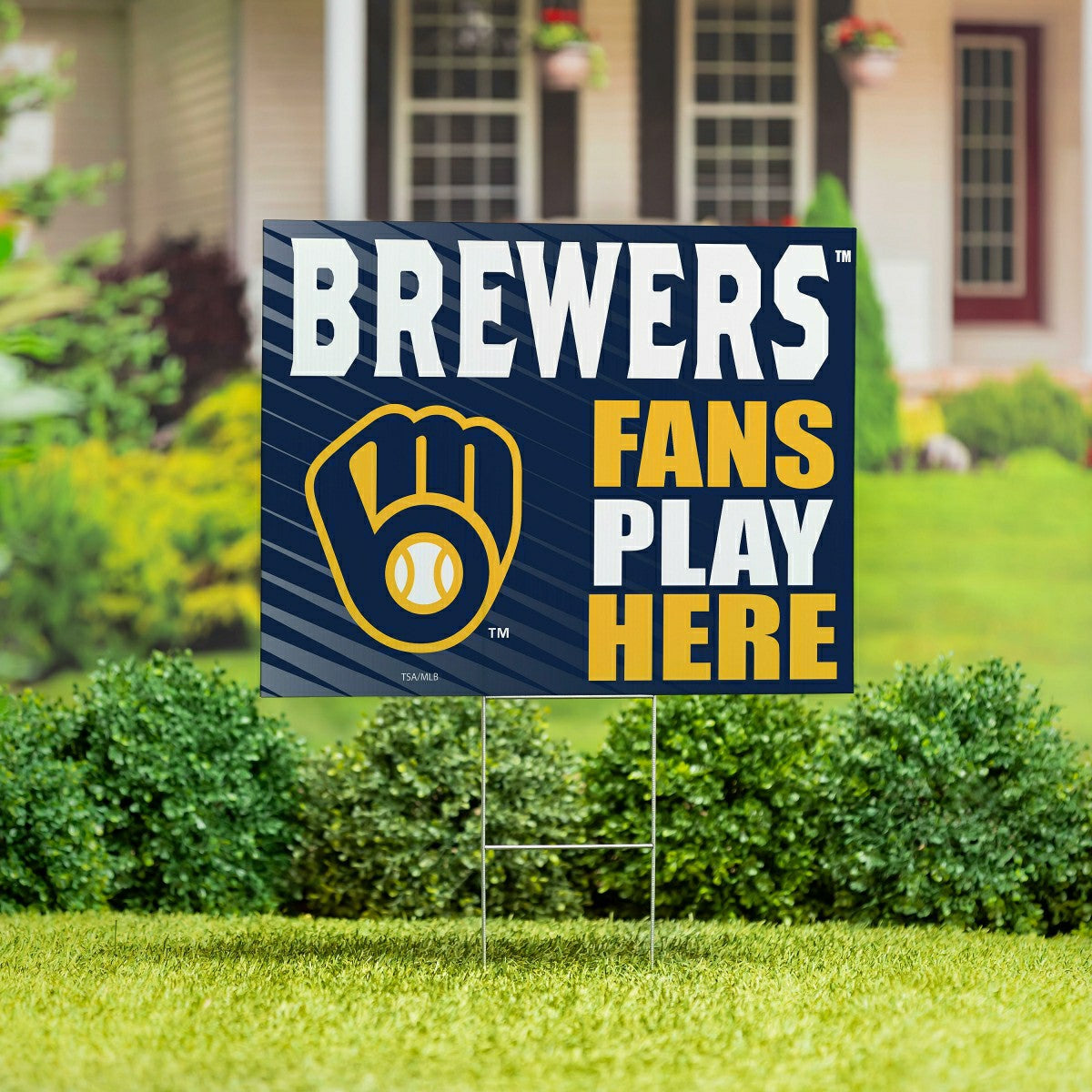 Team Sports America Everyday - Milwaukee Brewers Coroplast Yard Sign "Fans Play Here"