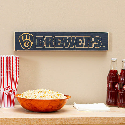 Team Sports America Trending - Milwaukee Brewers Engraved Wood Sign, 3.5" x 18"