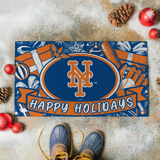 Team Sports America Recommended - New York Mets Holiday PVC Mat, 28"x16"