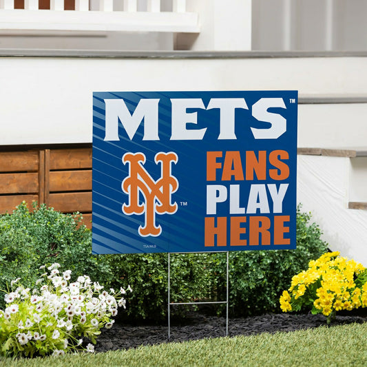 Team Sports America Essential - New York Mets Coroplast Yard Sign "Fans Play Here"
