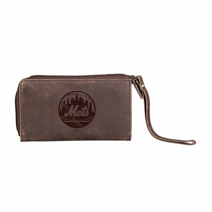 Team Sports America Everyday - New York Mets Wristlet Wallet Brown