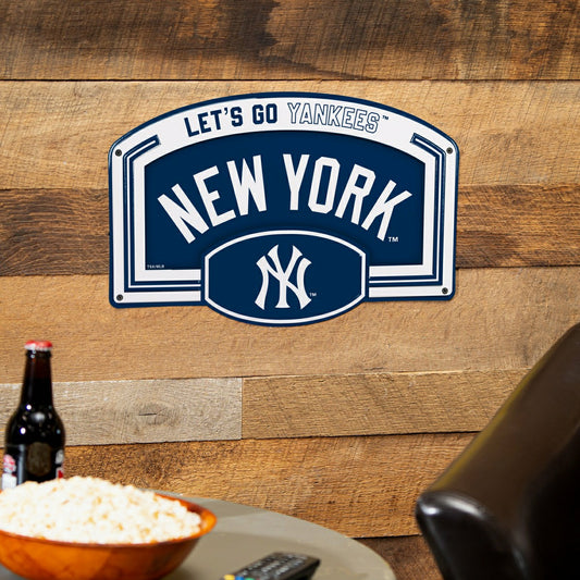 Team Sports America Signature - New York Yankees USA Embossed Steel Wall Sign, 11" x 17"