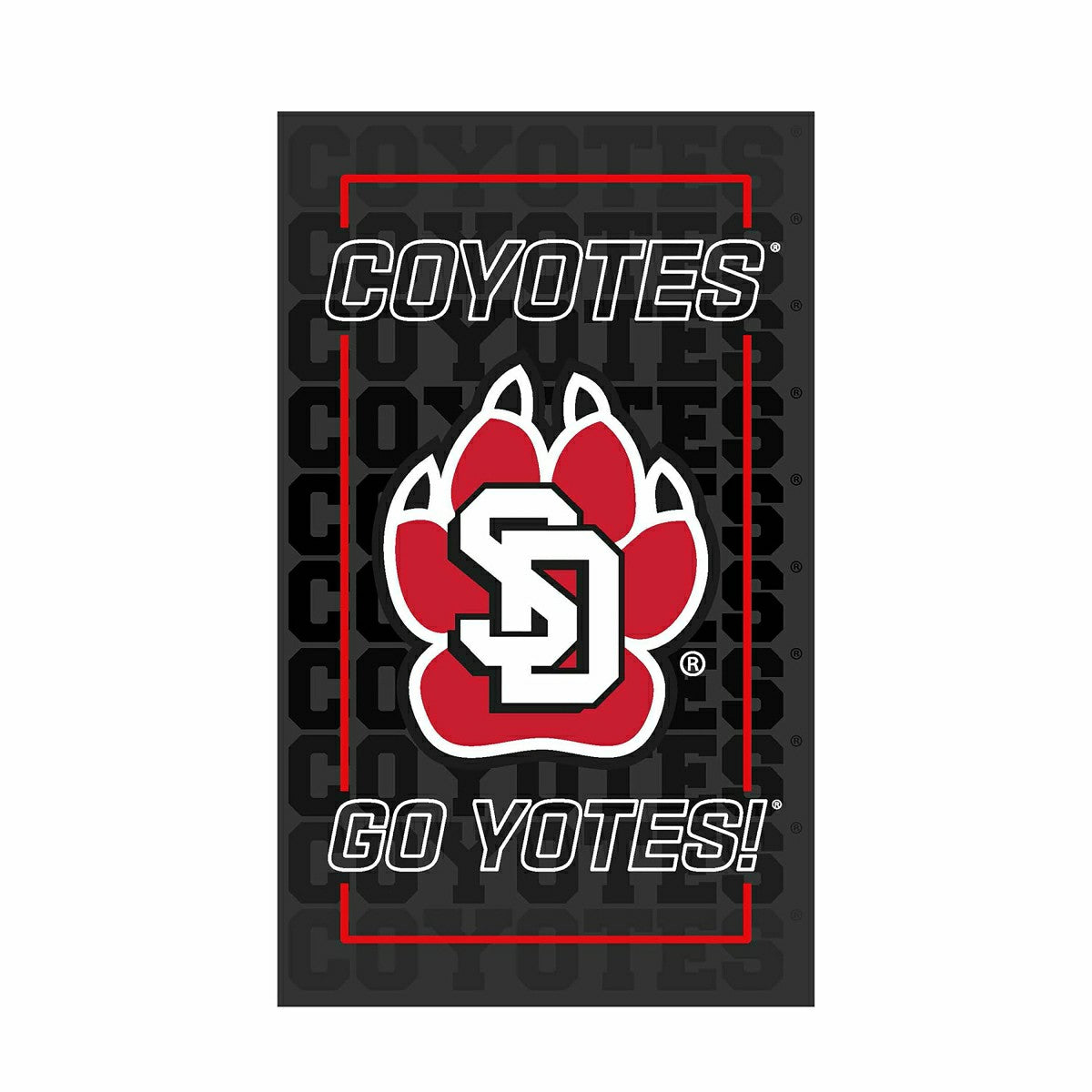 Team Sports America Recommended - University of South Dakota College Rectangle Neolite LED Decor