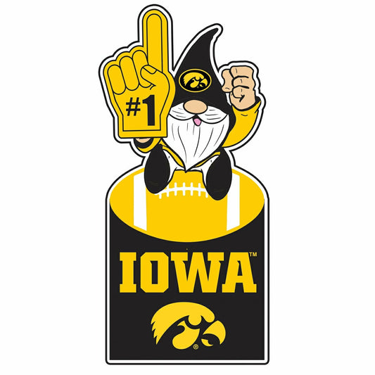 Team Sports America Best Seller - University of Iowa Gnome Metal Sign 10"L x 30"H