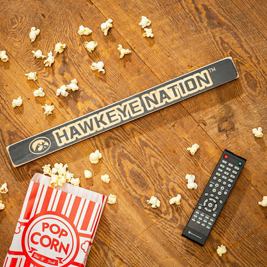 Team Sports America Exclusive - University of Iowa Engraved Wood Sign, 1.5" x 18"