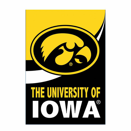 Team Sports America Essential - University of Iowa Burlap Flag House Size