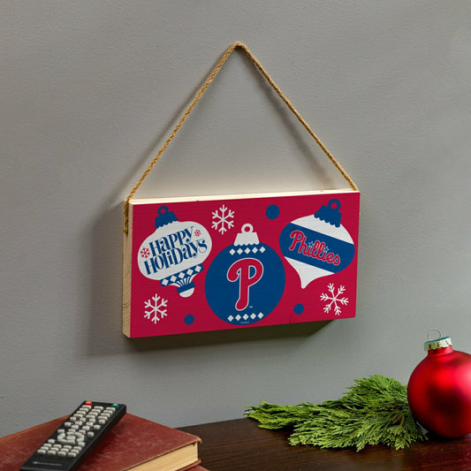Team Sports America Trending - Philadelphia Phillies Holiday Wood Wall Sign, 6x11