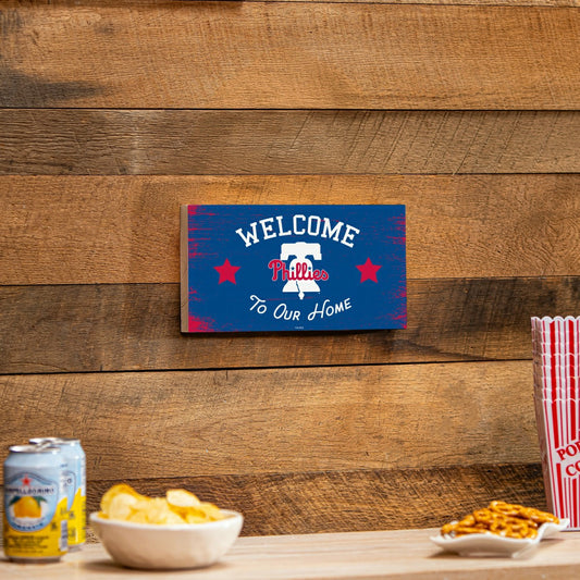 Team Sports America Recommended - Philadelphia Phillies Wood Wall Sign, 6x11