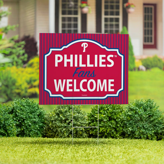 Team Sports America Essential - Philadelphia Phillies Coroplast Yard Sign, "Fans Welcome"
