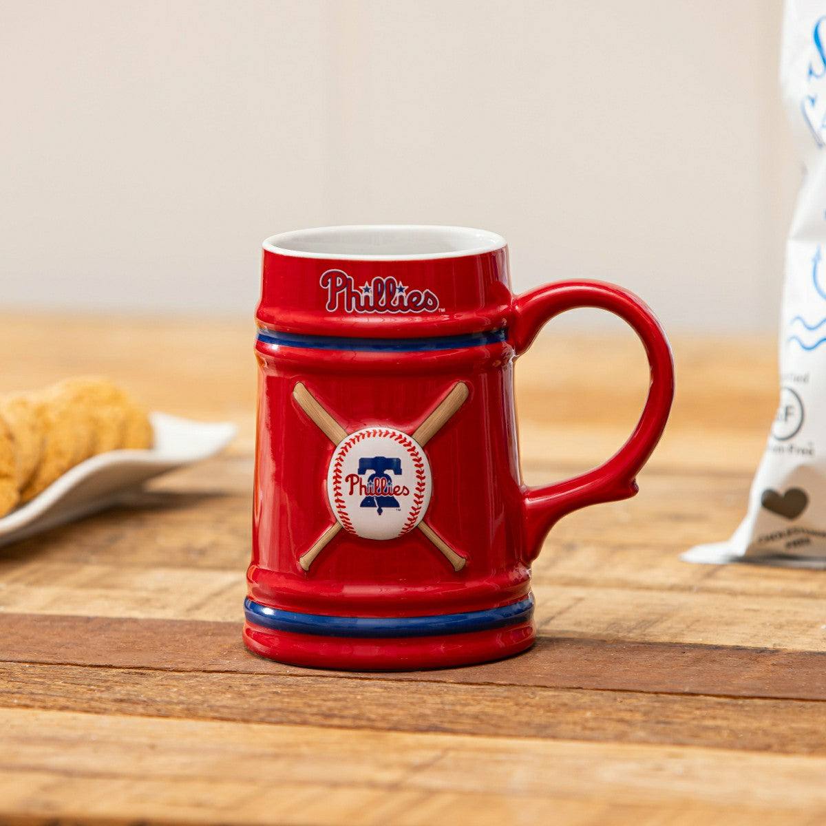 Team Sports America Essential - Philadelphia Phillies Ceramic Stein Cup, 24oz
