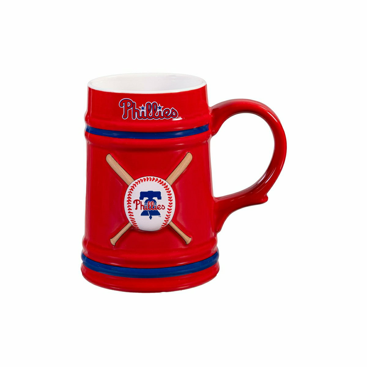 Team Sports America Essential - Philadelphia Phillies Ceramic Stein Cup, 24oz