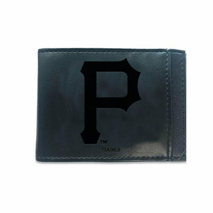 Team Sports America Exclusive - Pittsburgh Pirates Front Pocket Wallet w/ RFID Blocking Black