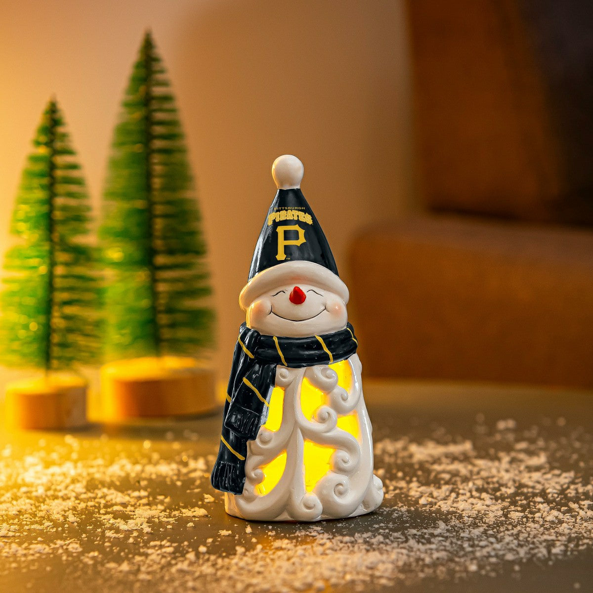 Team Sports America Everyday - Pittsburgh Pirates Snowman LED Statuary, 8"