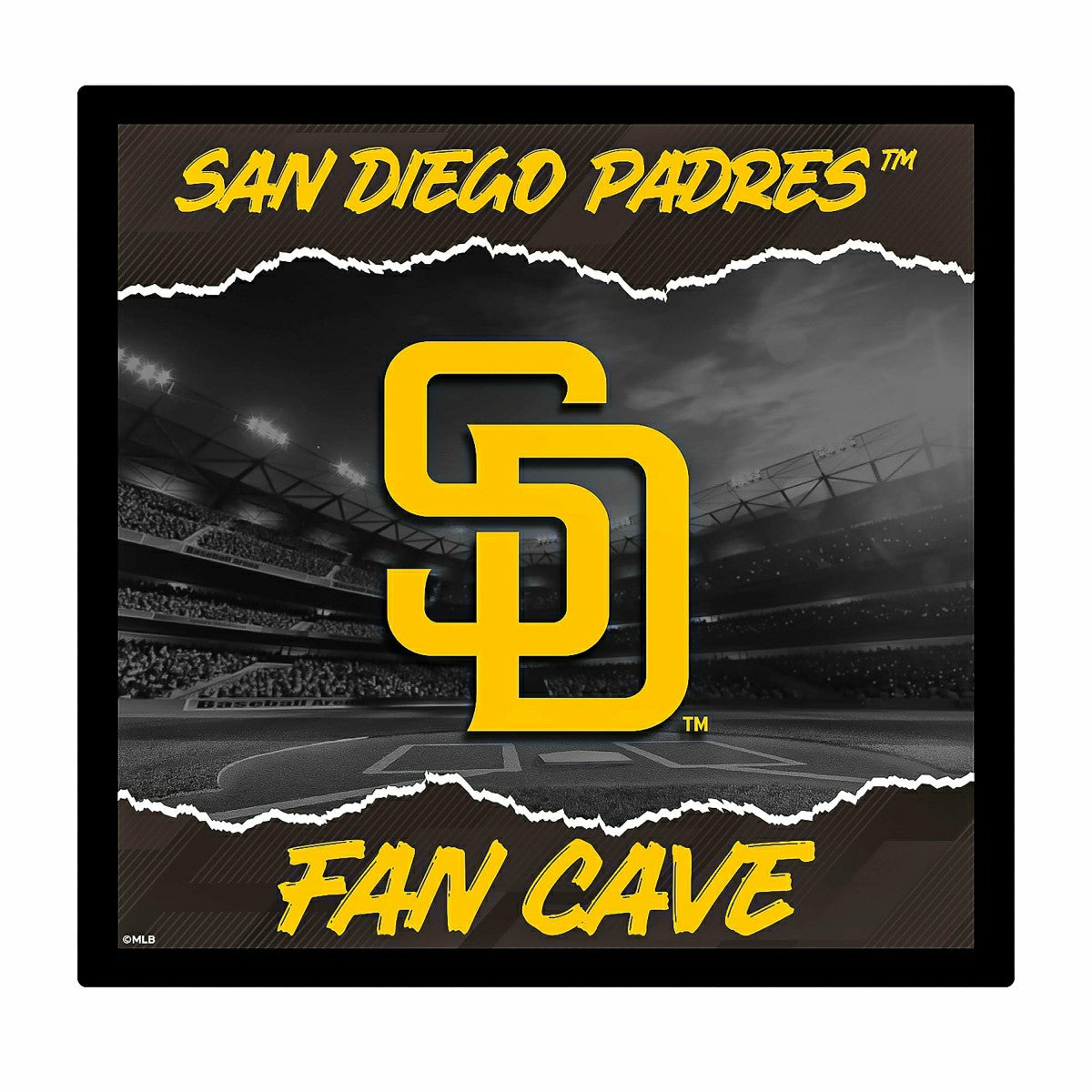 Team Sports America Exclusive - San Diego Padres 23"H x 23"L LED Wall Decor, Edgelite, Square