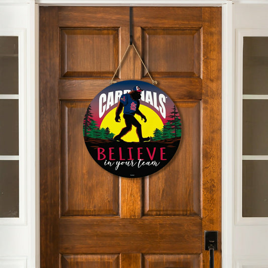 Team Sports America Trending - St Louis Cardinals Bigfoot Round Door Décor with Hanging Rope, 18x18