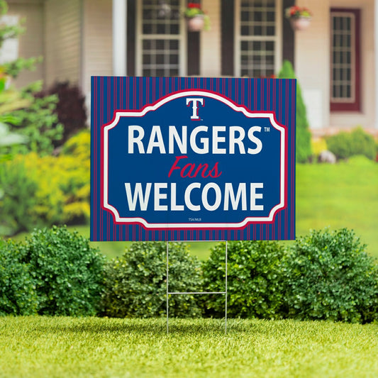Team Sports America Trending - Texas Rangers Coroplast Yard Sign, "Fans Welcome"