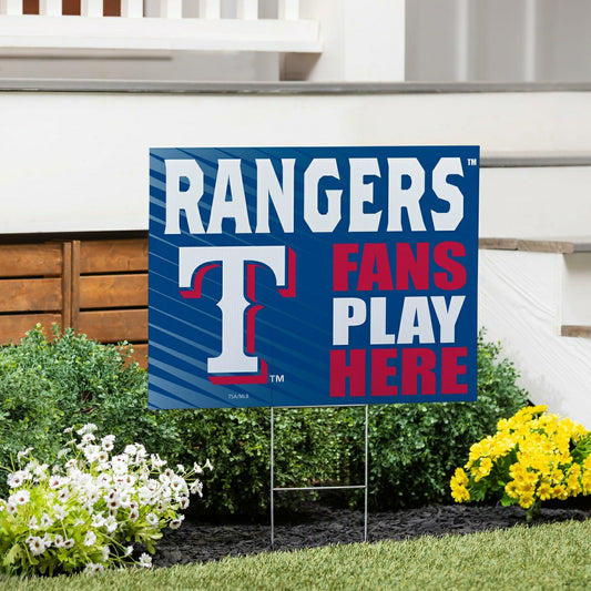 Team Sports America Recommended - Texas Rangers Coroplast Yard Sign "Fans Play Here"