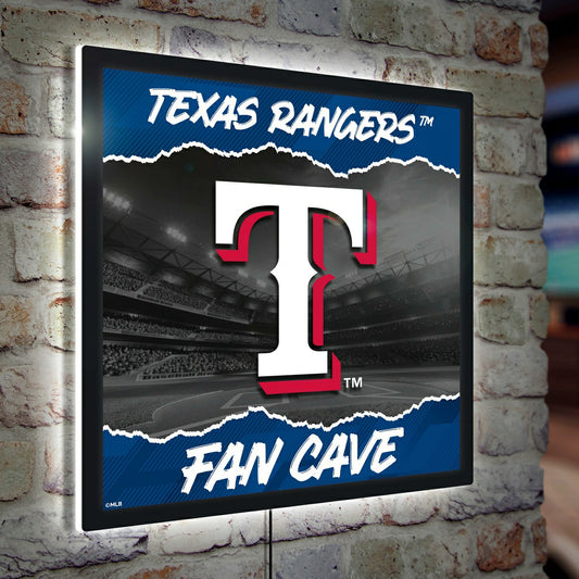 Team Sports America Trending - Texas Rangers 23"H x 23"L LED Wall Decor, Edgelite, Square