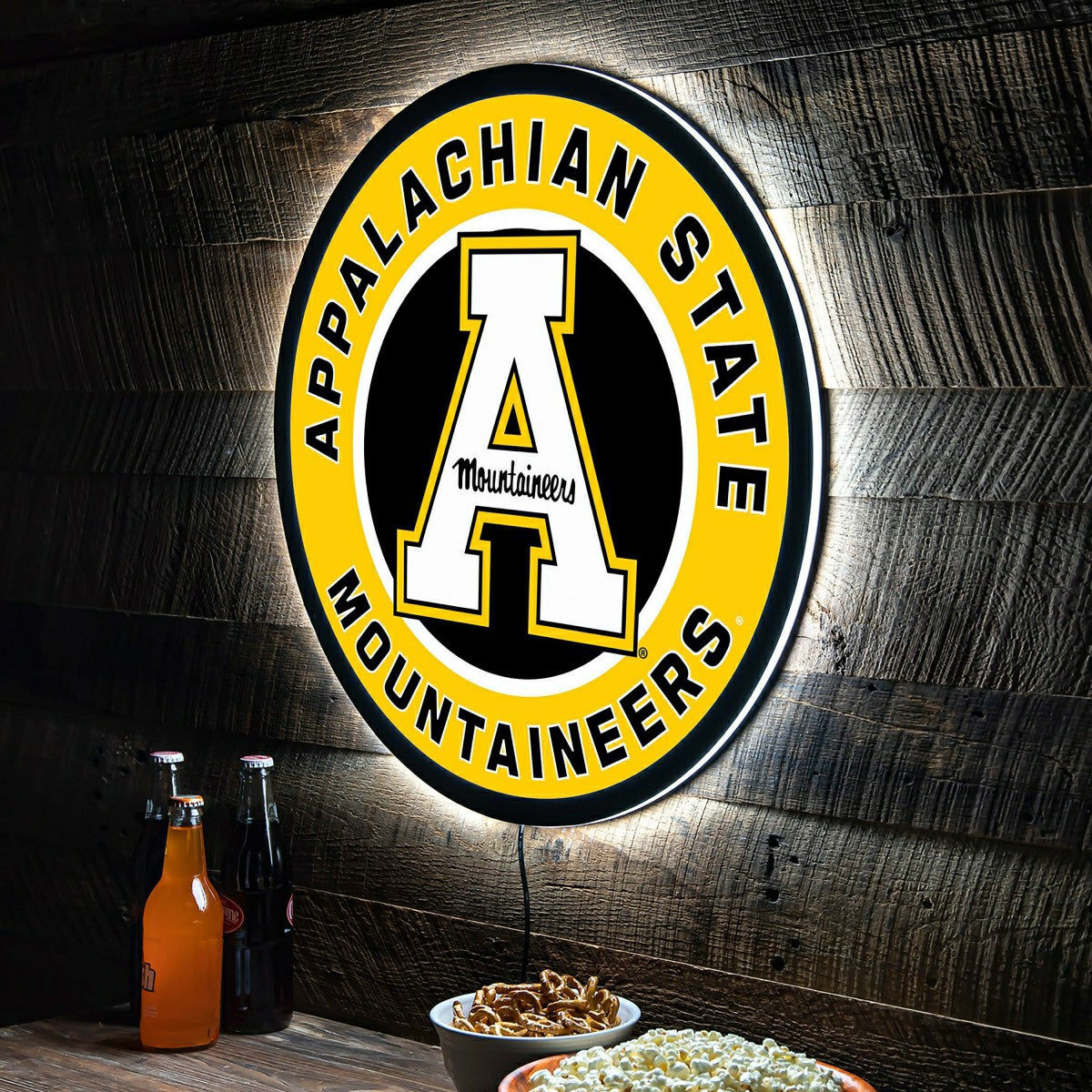 Team Sports America Value - LED Wall Decor, Round, Appalachian State University