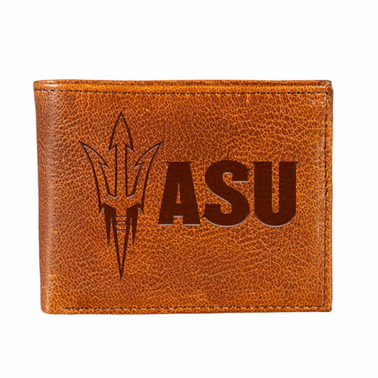 Team Sports America Signature - Arizona State University, Embossed 100% Genuine Tumbled Leather Passca