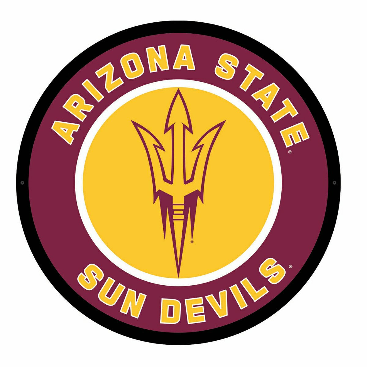 Team Sports America Essential - LED Wall Decor, Round, Arizona State University