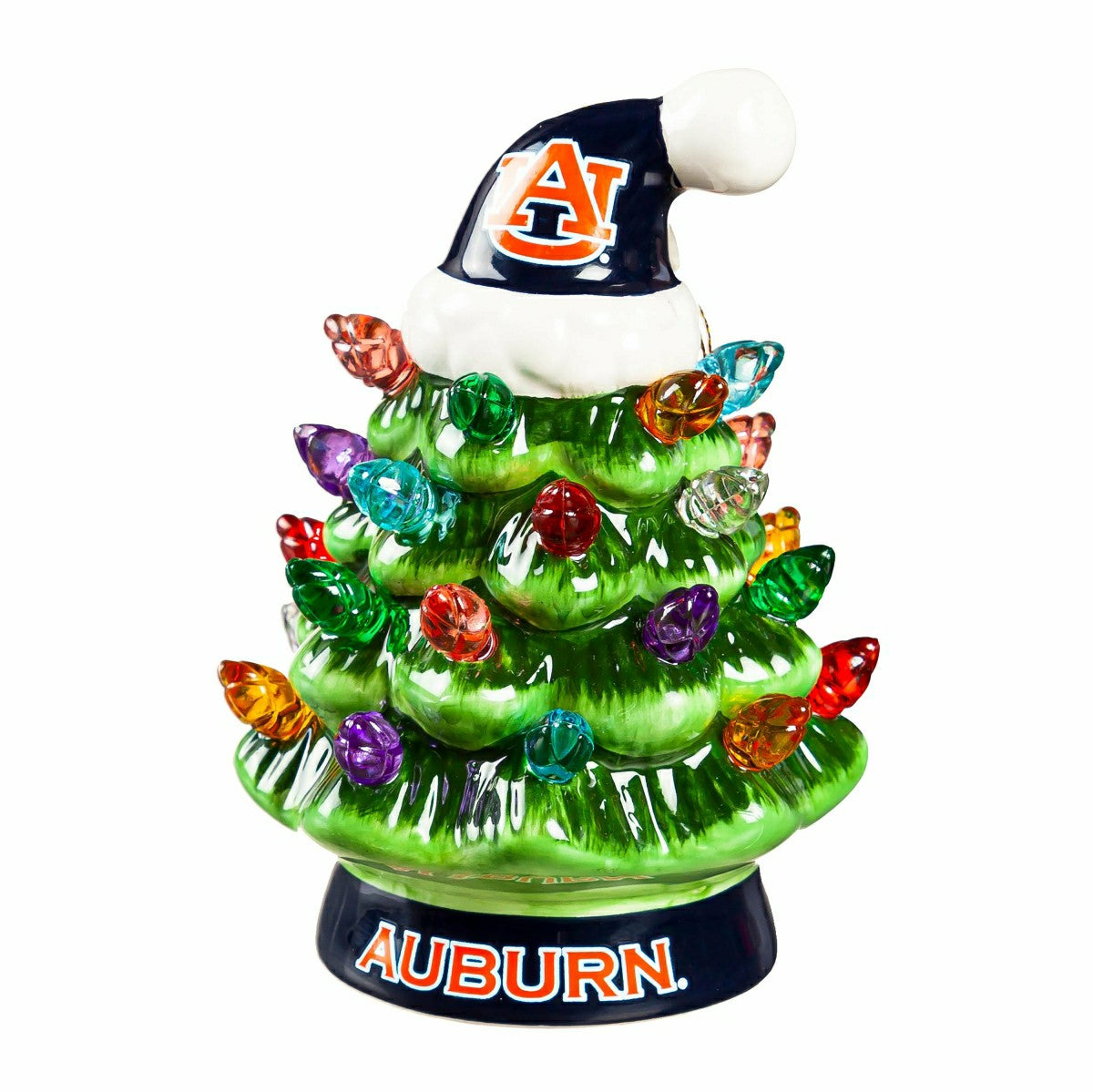 Team Sports America Exclusive - 4" Mini LED Tabletop Christmas Tree, Set of 2, Auburn University