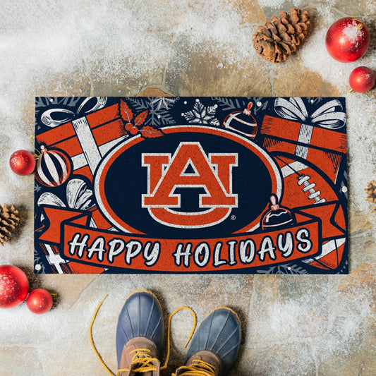 Team Sports America Signature - Auburn University Holiday PVC Mat, 28"x16"