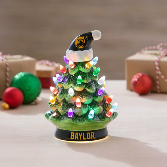 Team Sports America Exclusive - University of Baylor 8" LED Ceramic Christmas Tree