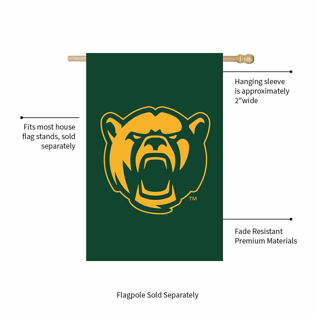 Team Sports America Essential - Baylor University Applique House Flag