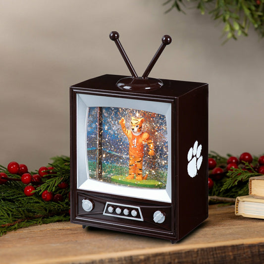 Team Sports America Everyday - Clemson University Vintage TV Water Lantern