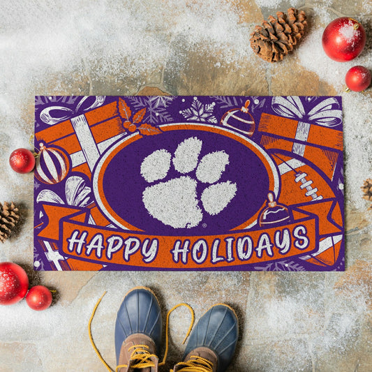 Team Sports America Classic - Clemson University Holiday PVC Mat, 28"x16"