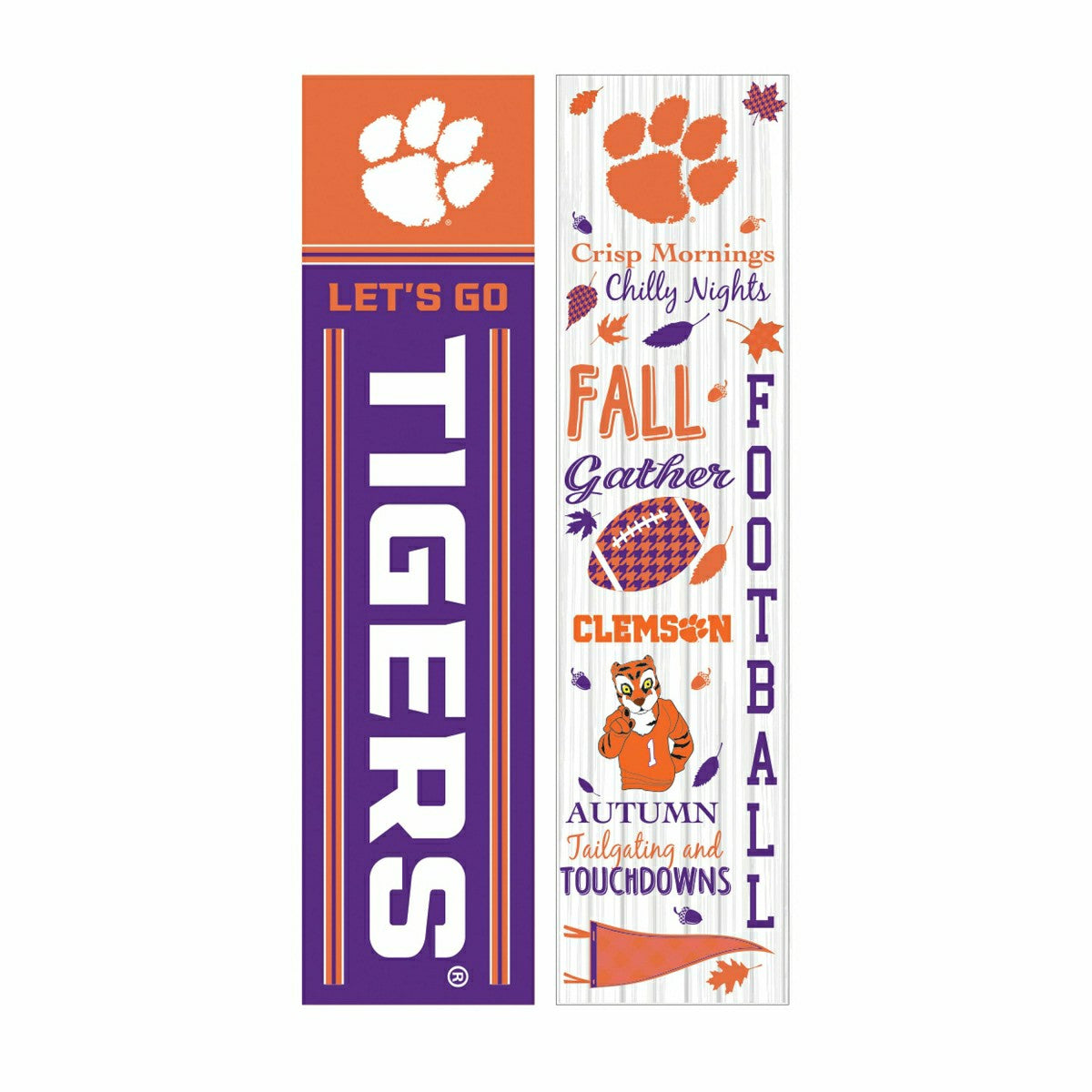 Team Sports America Value - 46" Double Sided Leaner, Clemson University, Fall Seasonal