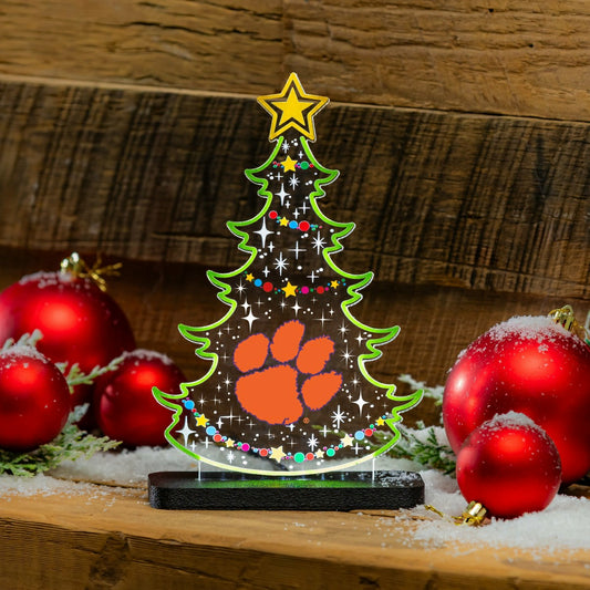 Team Sports America Exclusive - Clemson University College Holiday Tree Desklite LED Decor