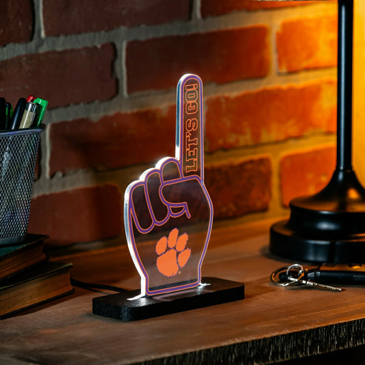 Team Sports America Signature - Clemson University College Foam Finger Desklite LED Decor