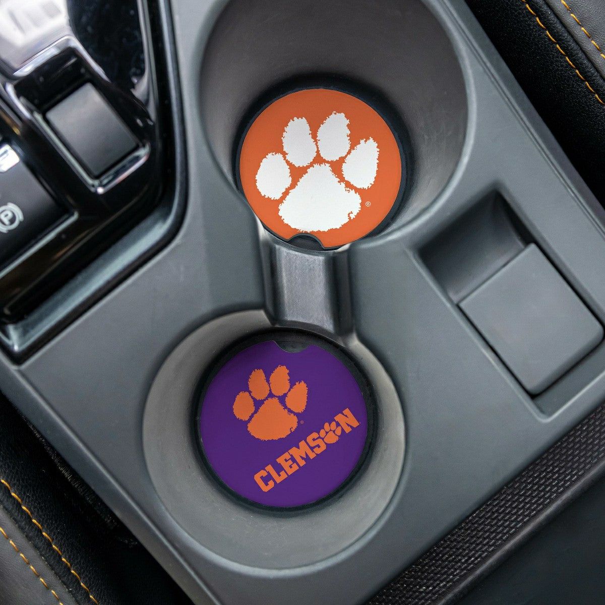 Team Sports America Exclusive - Clemson University Car Coaster Set, 2pc