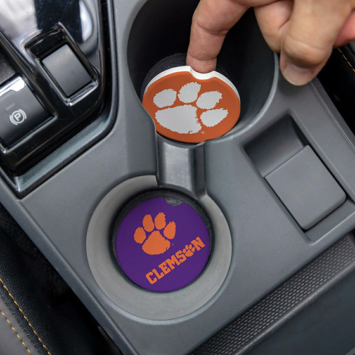 Team Sports America Exclusive - Clemson University Car Coaster Set, 2pc
