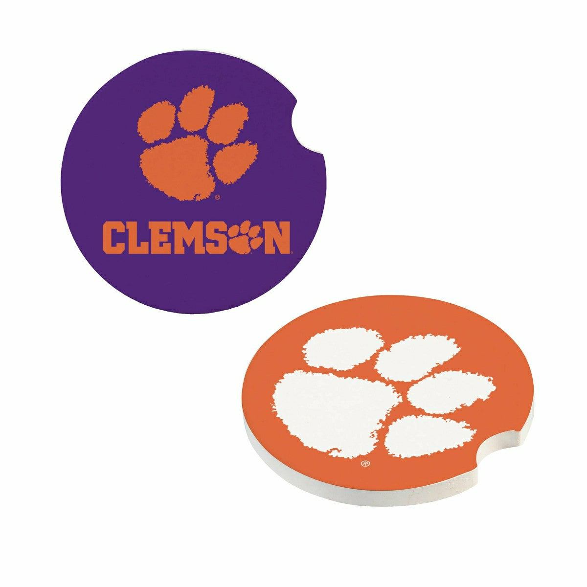 Team Sports America Exclusive - Clemson University Car Coaster Set, 2pc