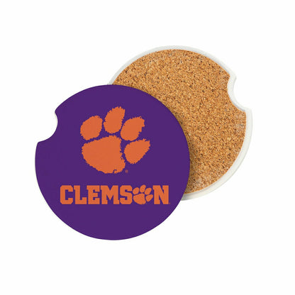 Team Sports America Exclusive - Clemson University Car Coaster Set, 2pc