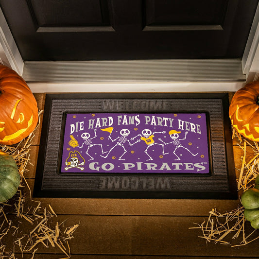 Team Sports America Recommended - East Carolina University Flocked Coir Halloween Sassafras Switch Mat,