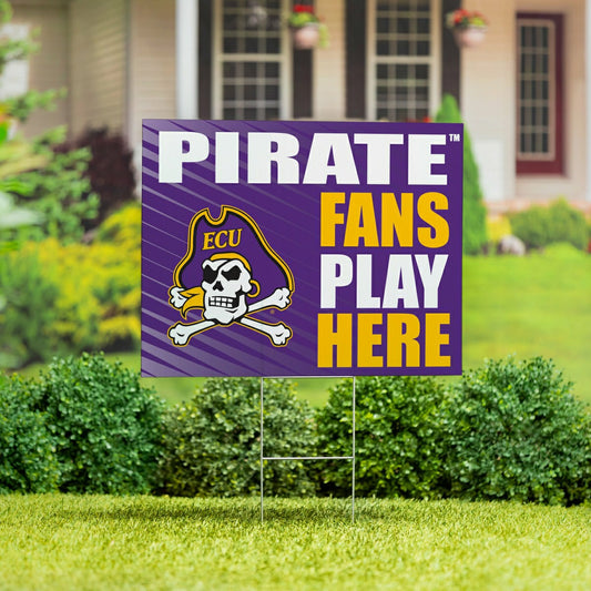 Team Sports America Recommended - East Carolina University Coroplast Yard Sign "Fans Play Here"