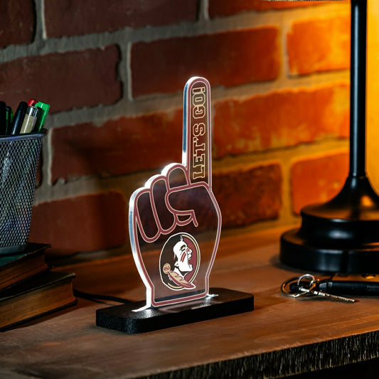 Team Sports America Best Seller - Florida State University College Foam Finger Desklite LED Decor
