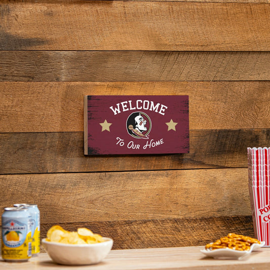 Team Sports America Essential - Florida State University Wood Wall Sign, 6x11