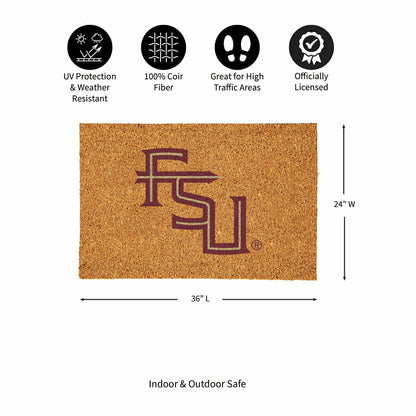 Team Sports America Exclusive - Florida State University Large Full Color Coir Mat, 36"x24"